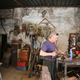 Francesco Paolo Occhione in his shop.